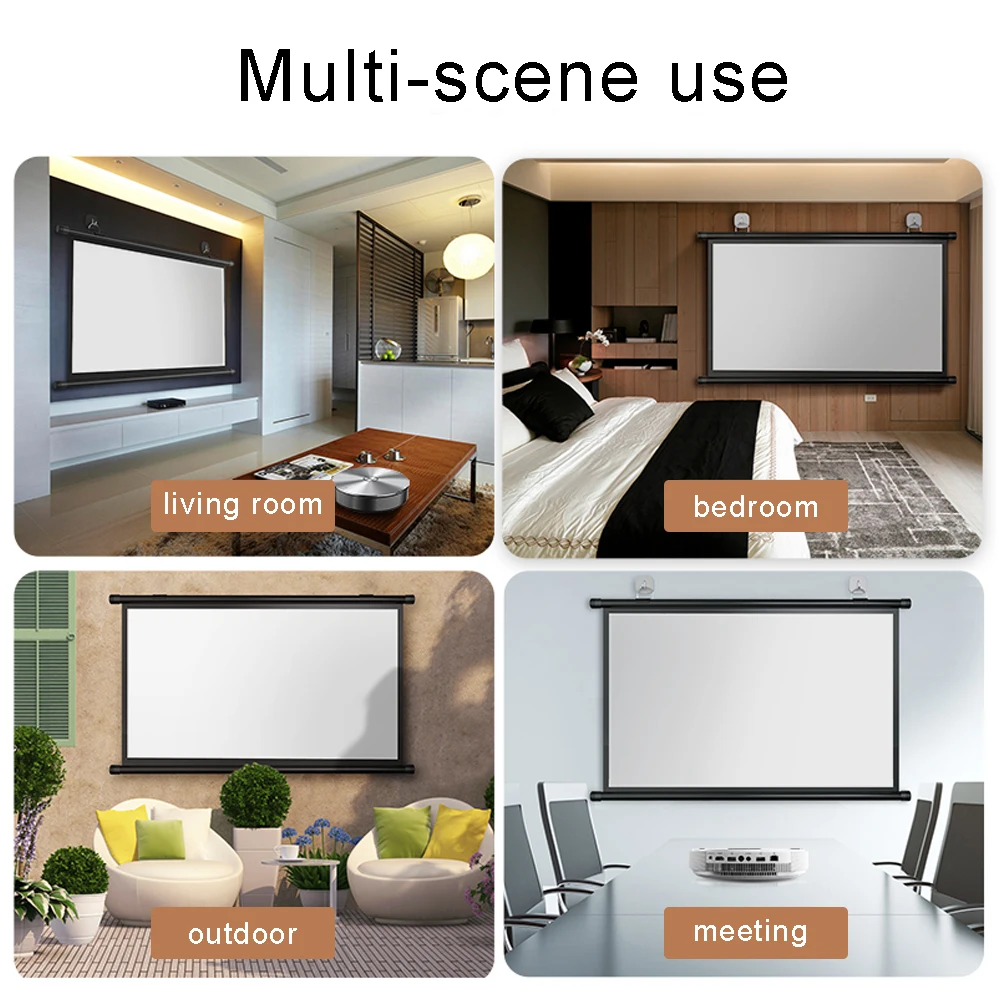 SMQ Electrical Pull Up Projector Screen 4K 100 Inch