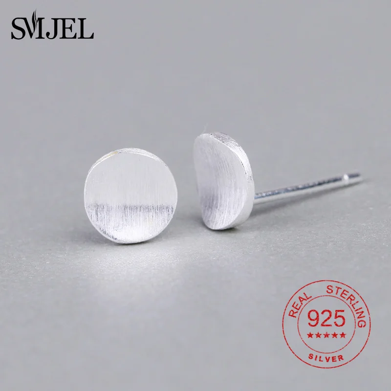 SMJEL,, 925 пробы, серебряные серьги-гвоздики со звездами для женщин, модные ювелирные изделия, птица, велосипед, круглые серьги, мужские, панк, подарки - Цвет камня: 12