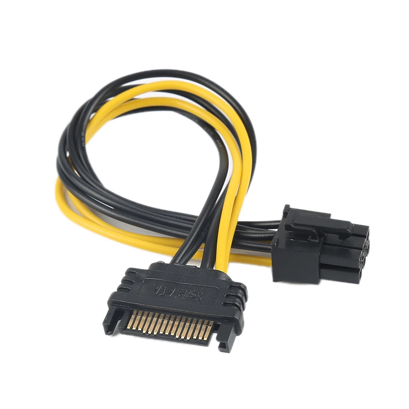 Upgrade Your Graphics: SATA to 6 Pin Power Supply Adapter Cable for PCI-E Card, Enhance GPU Performance with 15Pin to 6Pin Graphics Card Power Cord Description Image.This Product Can Be Found With The Tag Names Computer Cables Connecting, Computer Peripherals, PC Hardware Cables Adapters, Power supply