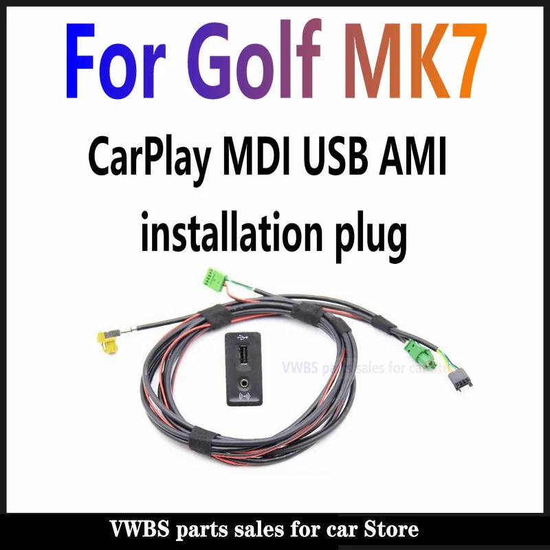 

For V W Golf 7 MK7 CarPlay MDI USB AMI Install Plug Socket Switch Button Harness 5G0 035 222 E 5G0035222E