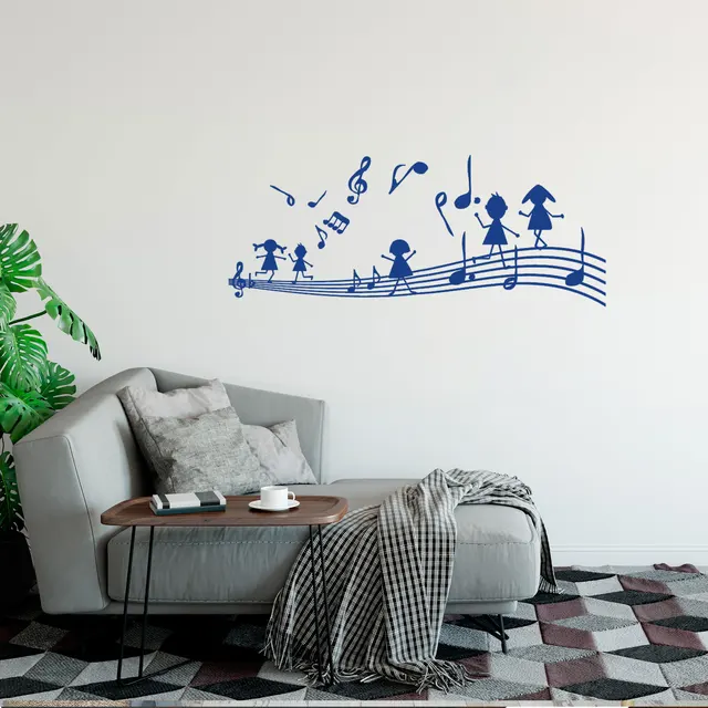 Art Music Notes Wall Stickers Music Notes Lepu Decals Melody Wallpaper Home  Living Room Office Decoration Wallpaper DW8784|Wall Stickers| - AliExpress