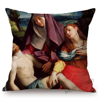 Домашний декор, искусство, Европейский Рисунок маслом, Poseidon, Венера, диванная подушка, чехол, Цветочный стиль, Agnolo Bronzino, льняная наволочка для подушки - Цвет: T395-8