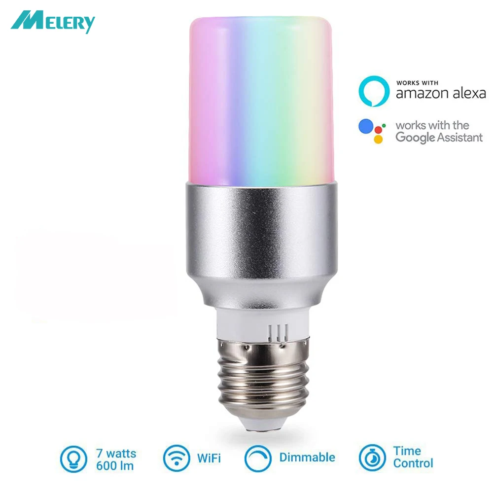 E26 E27 WiFi умный светодиодный светильник лампа 9 Вт RGB теплый холодный белый с