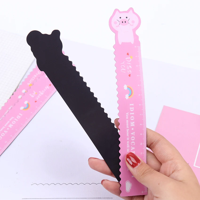 1 шт. Магнитная линейка для поросенка Kawaii Канцелярские Принадлежности для студентов мягкий дизайн измерительная линейка для рисования школьные принадлежности