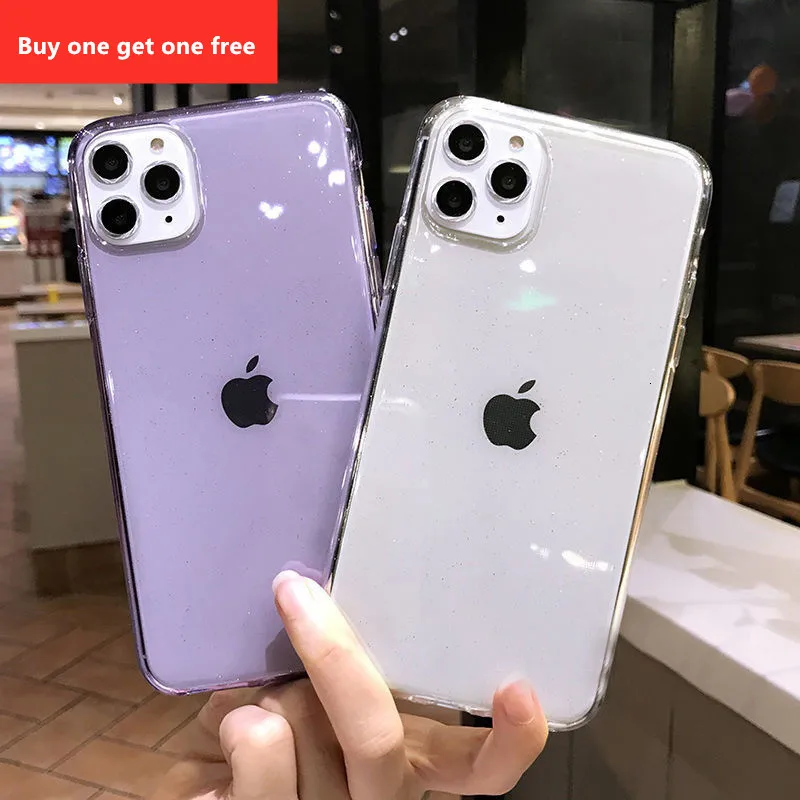 Clear Glitter Candy Color Case For iPhone 11 Pro X XR XS Max 7 8 6 6s Plus Shockproof Phone Cases Soft TPU Back Cover |