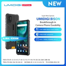UMIDIGI BISON IP68/IP69K Waterproof 128GB 6GB NFC Pump Express3.0 Octa Core Face Recognition/fingerprint Recognition