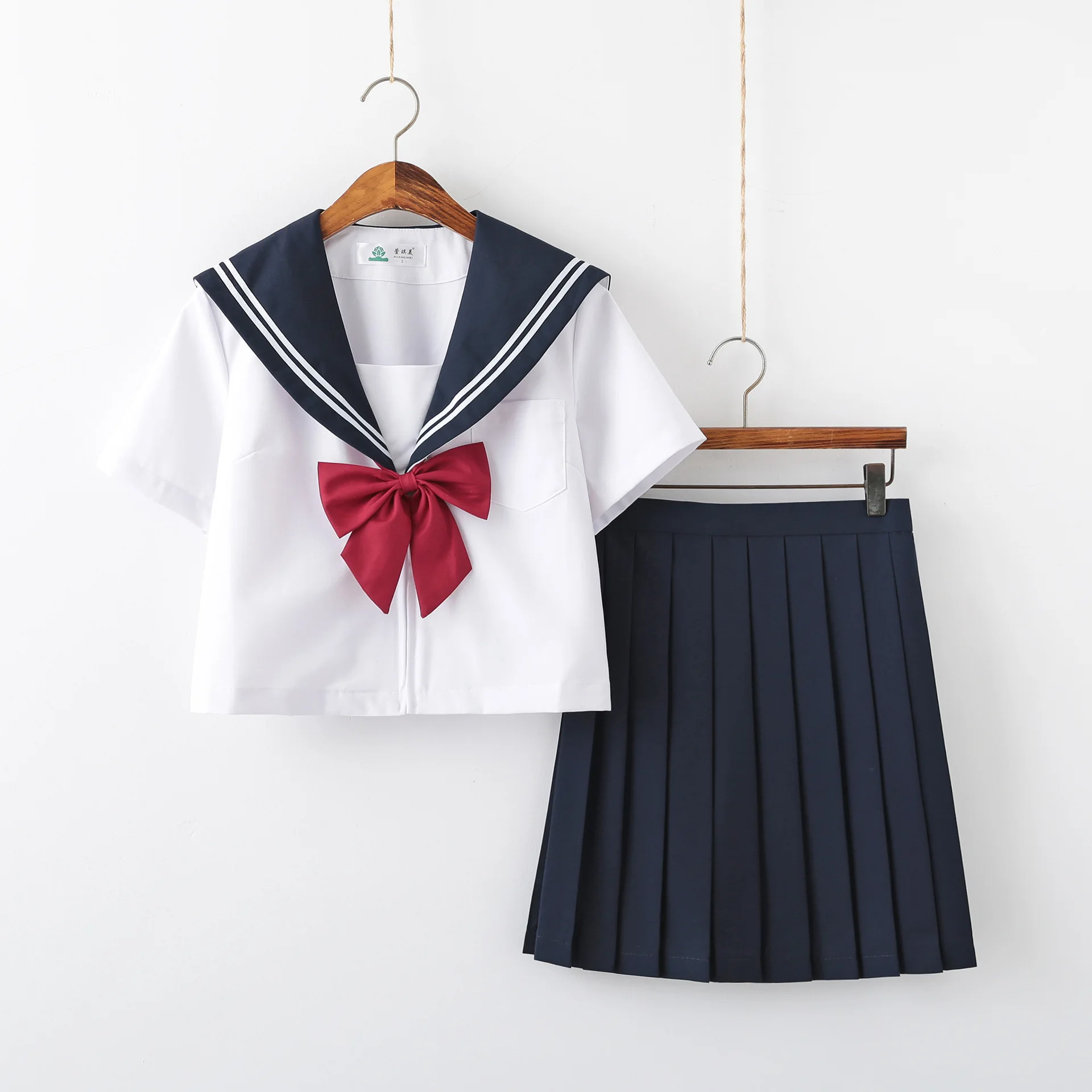 Jk Uniform Sailor Suit Female White Two Basic Models of Japanese Three-piece Suit Class Service College Wind School Girl Outfit