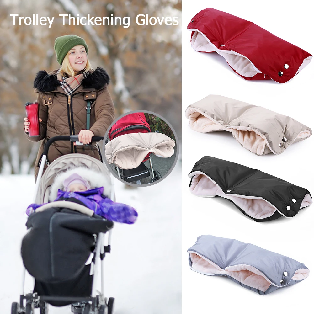 Winter Warm Pram Stroller Gloves Newborn Baby Push Chair Windproof Waterproof Fleece Hand Mittens Muff Glove Cart Accessories