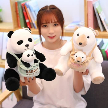 

Cute Animal Mother and Child Plush Toy Stuffed Bear Panda Kangaroo Hedgehog Doll Parent-child Toy Cartoon Plush Pillow Girl Gift