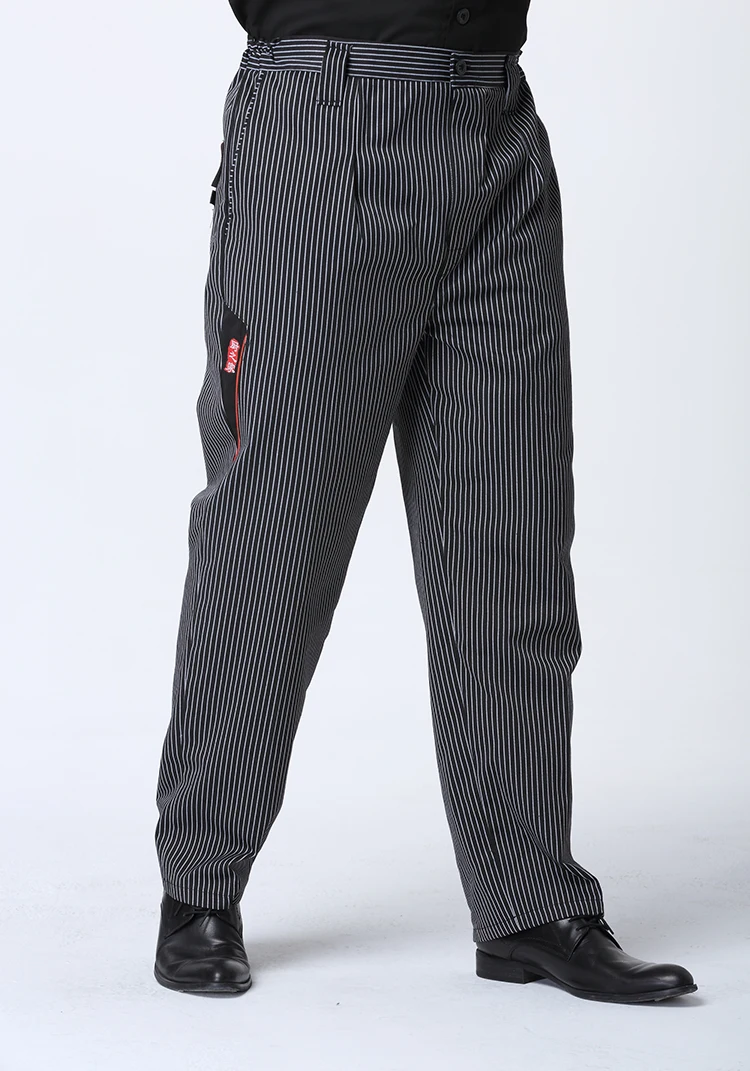 Мужские и женские Мешковатые брюки шеф-повара в полоску, рабочая одежда профессионалов, мужские зауженные брюки-карго для ресторана