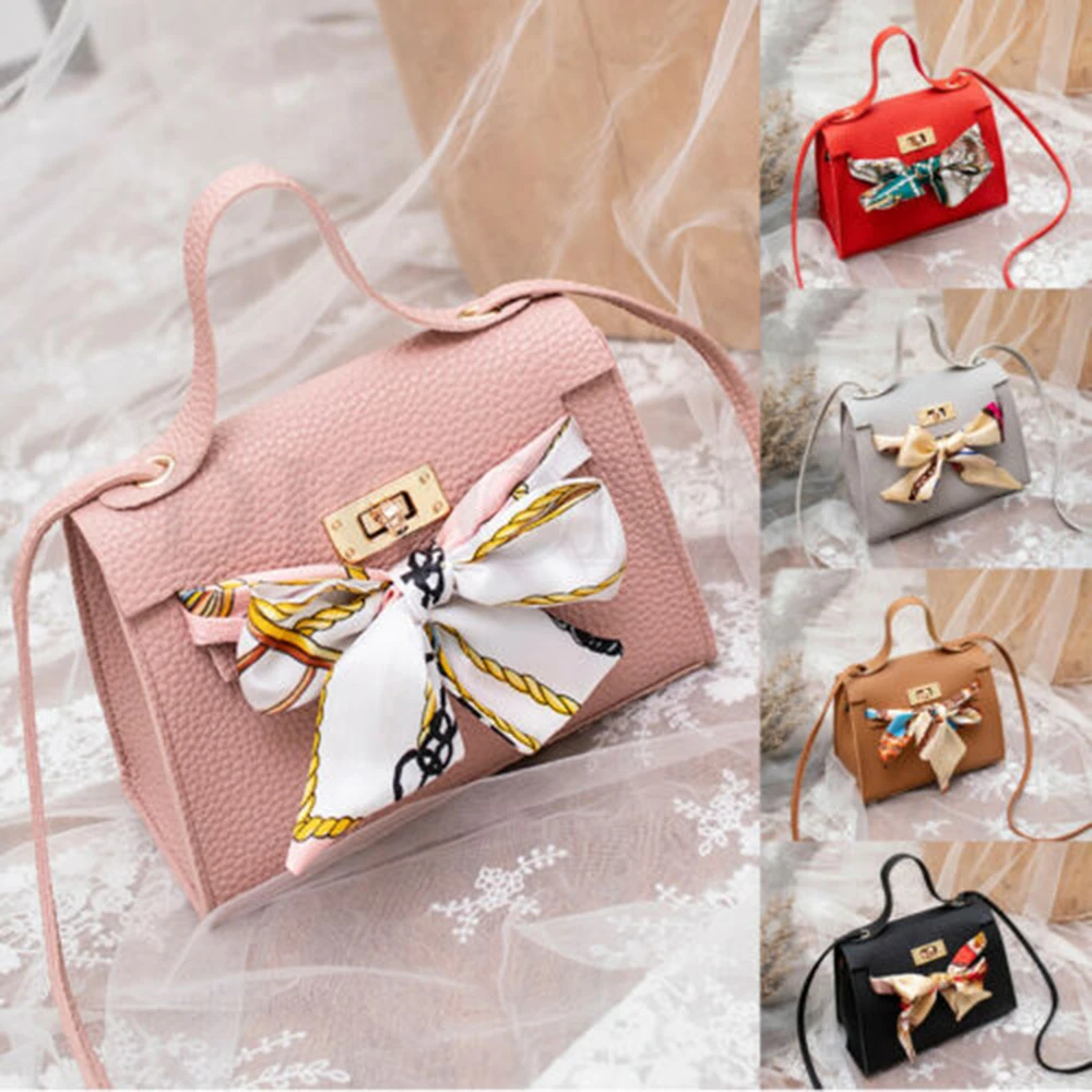 

PU Leather Bow-knot Shoulder Bag Messenger Shoulder Purse Bag Women Single Strap Crossbody Bag Handbag Purse Small