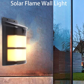 

75 LED Solar Flame Wall Lamp Flickering IP55 Waterproof Solar Light Garden Courtyard Lamp Landscape Decoration Light