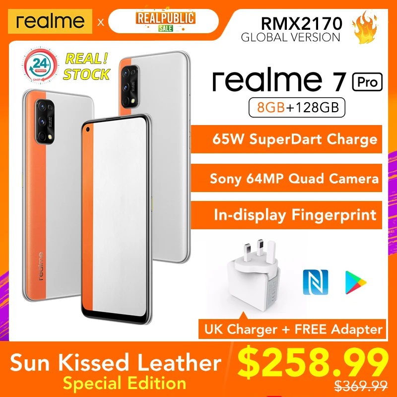  Realme 7 Pro смартфон с 5,5 дюймовым дисплеем, ОЗУ 8 Гб, ПЗУ 128 ГБ, 64 мп 