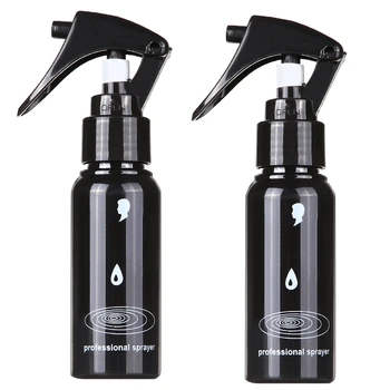 

Black 2Pcs 60Ml Hair Salon Refillable Spray Bottle Pro Hairdressing Plastic Sprayer Empty Water Bottle Barber Styling Tools