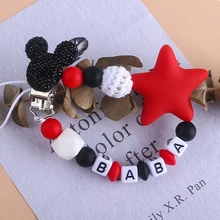 

Customized English Russian Alphabet Letters Name Baby Pacifier Clips Chains Teether Pendants for Baby Infant Chew Leash Nipple