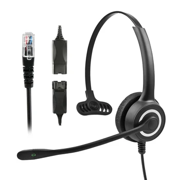 

HP128MP QD RJ9 Plug Headphones Wired Telephone Operator Office Headset With Noise Cancelling Microphone Earphone For Business