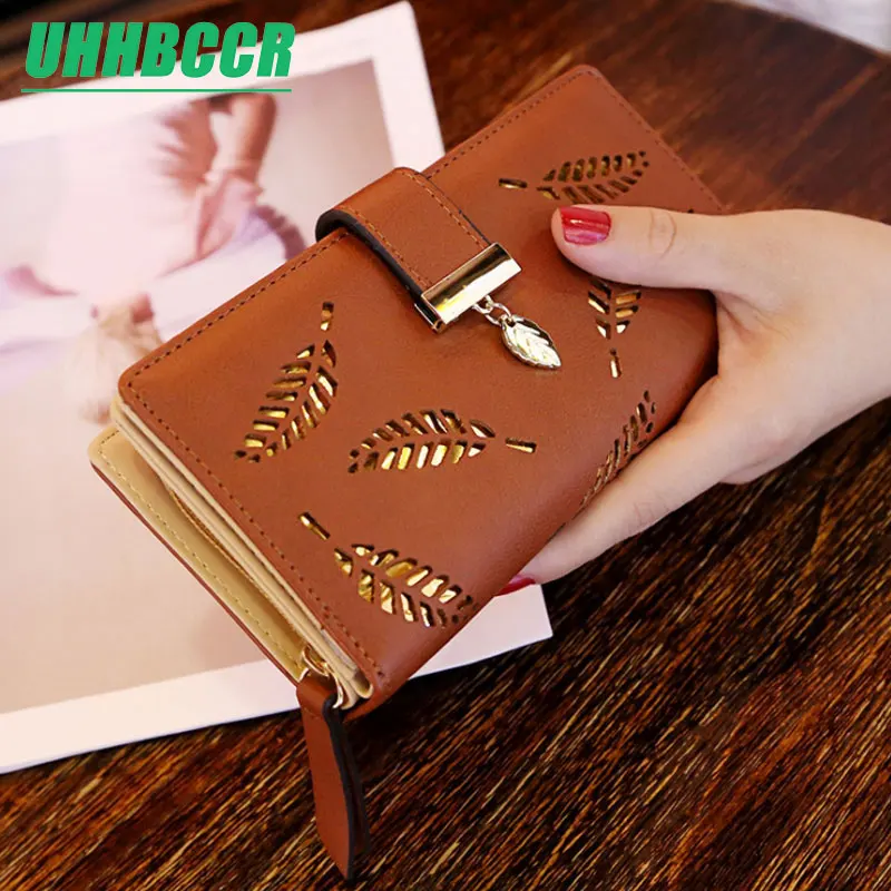 2018 Women Wallet Purse Female Long Gold Hollow Leaves Pouch Handbag For Coin Card Holders Portefeuille Femme | Багаж и сумки