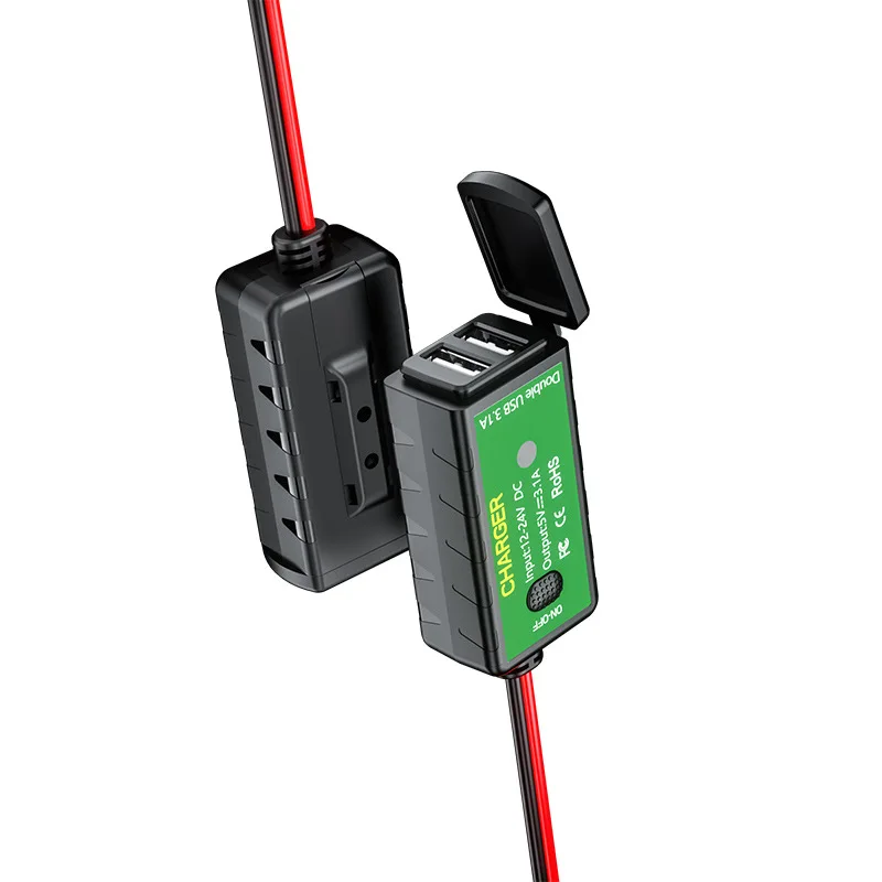 USB зарядное устройство SAE для мотоцикла DIY адаптер Type C вольтметр вкл./выкл.