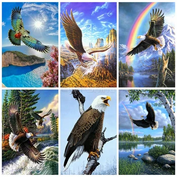 

EverShine Full Square Diamond Painting Animals Diamond Embroidery Eagle Cross Stitch Rhinestones Art Home Decor Hobby Gift