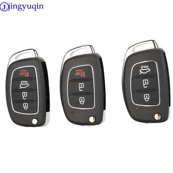 

jingyuqin Remote Key Shell For Hyundai 3/4 buttons Santa Fe ix35 i30 Folding Flip Key Blank Auto Replacement Parts Car Key
