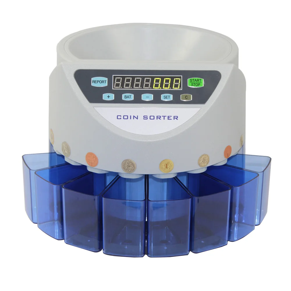 Mixed Coin Value Sorter Euro Peso Singapore Dollar ringgit  British Pound, Japanese Yen,Coin Counter Coins Counting Machine