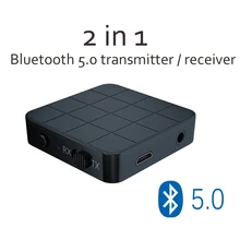 2 в 1 Bluetooth передатчик приемник 3,5 мм беспроводной адаптер Bluetooth 5,0 стерео аудио ключ для ТВ автомобиля/дома колонки KN321