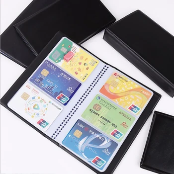 

Simple 120 180Cards Card Case Business ID Card Holder 2020 Fashion Black Storage Book Business Card Book PU Collection Book