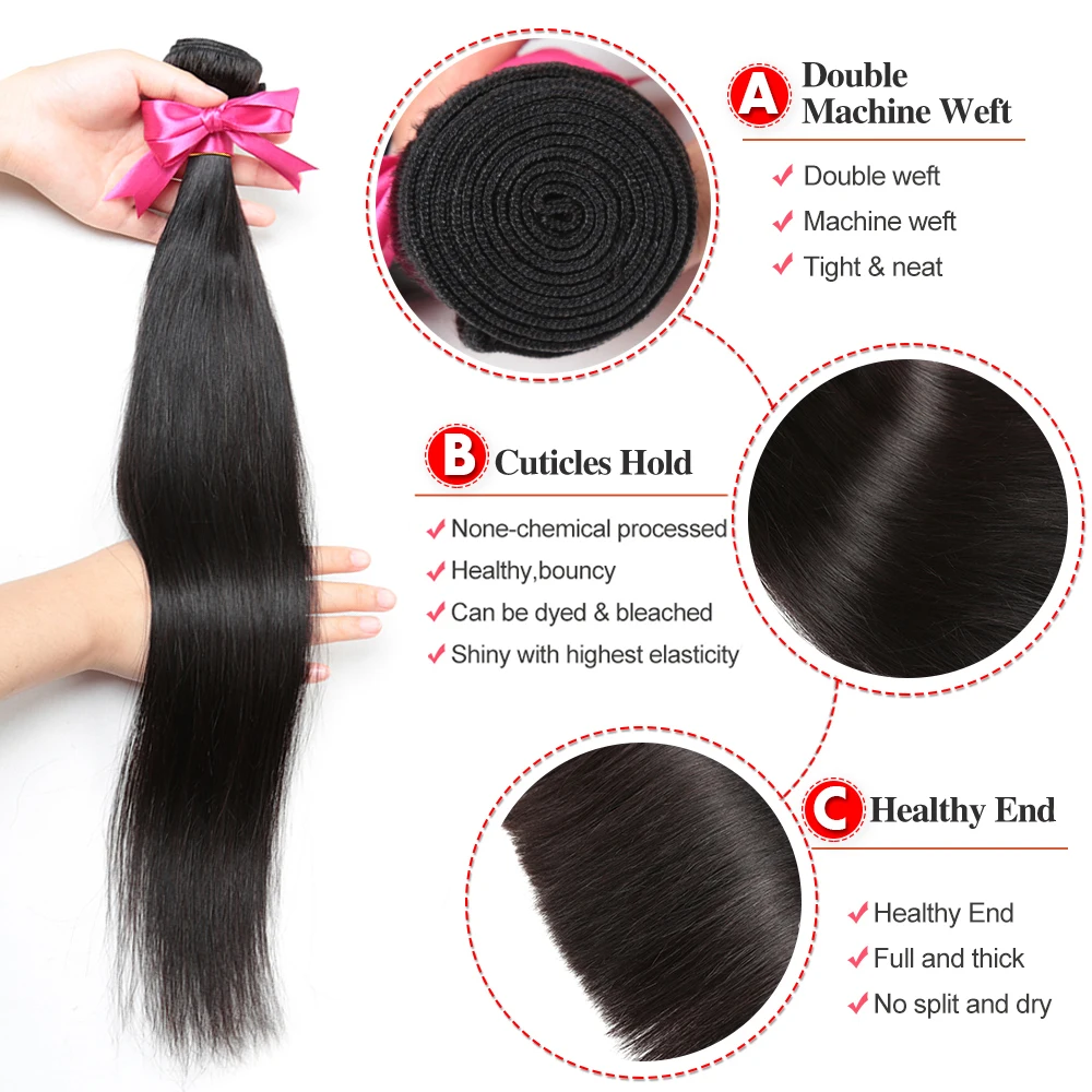 Alibaby " х6" Ким k застежка с пряди бразильских прямые волосы пряди с закрытием волосы Remy Прямые пряди с закрытием