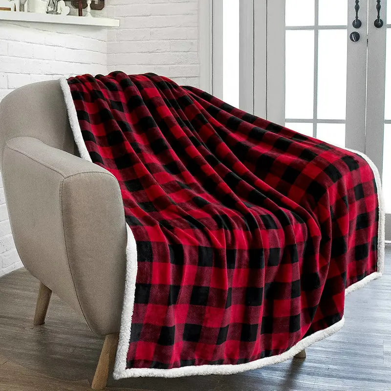 Teddy Bear Sherpa Throws Blanket Double Sofa Bed Size&Large Soft Fleece Flannel 