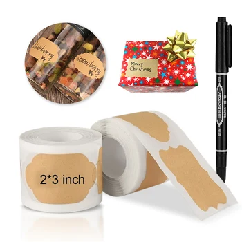 

200Pcs Kitchen Spice Stickers Handmade Spices Label Sticker Home Jar Bottle Tags Kraft Vintage Blank Cake Sealing Labels Sticker