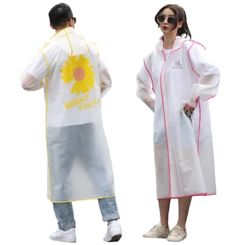 

EVA Women Man Raincoat Waterproof Rain Poncho Coat Clear Transparent Rain Cover Rain Coat Hoodie Rainwear Suit Capa de chuva