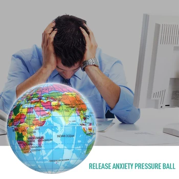 

World Map Pressure Relief Ball Squeeze Decompression Relax Ball Release Anxiety PU Foam Pressure Ball Elasticity Fitness Ball