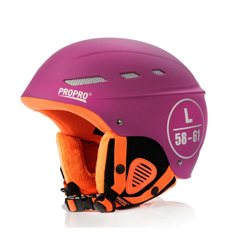 Purple PROPR, лыжный шлем, наружный, безопасный ABS+ EPS, лыжный, сноуборд, катание на коньках, скейтборд, для взрослых, мужчин, женщин, зимний теплый спортивный наушник, теплые шлемы - Цвет: Purple