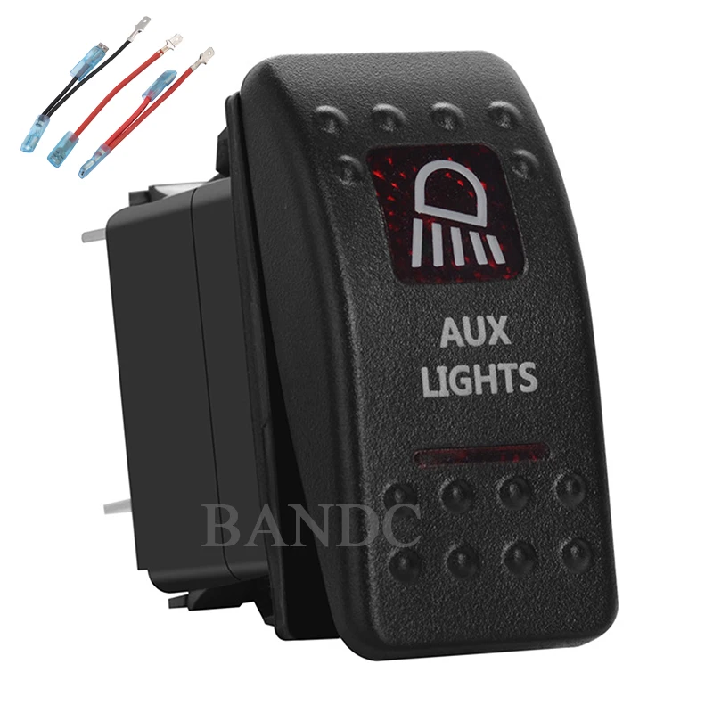 

AUX кулисный переключатель 5Pins ВКЛ-ВЫКЛ SPST двойной красный светодиодные лампы для автомобиля Лодка на колесах для грузовых автомобилей, Водонепроницаемый, 12V 24V, перемычек