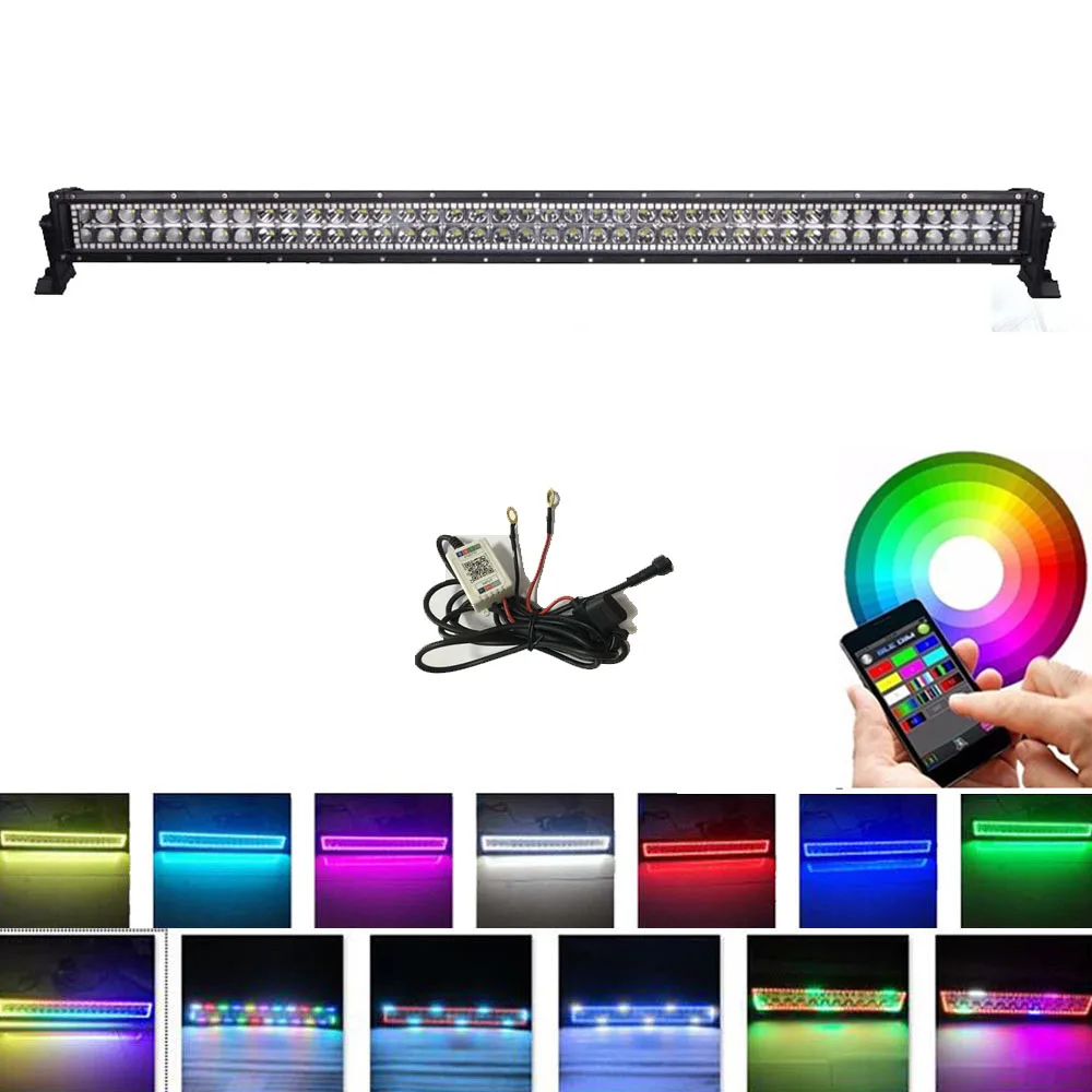 Автомобильный 4" 240 Вт RGB светильник светодиодный пульт дистанционного управления/Bluetooth приложение функция музыки с 4 шт. 3x3 Pods рабочие огни для внедорожника 4x4 12 В