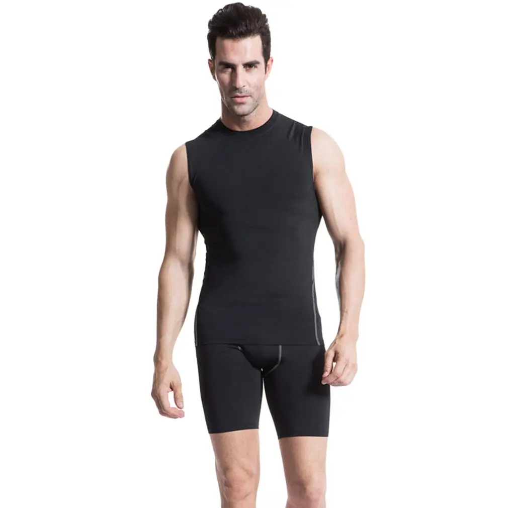 

2019 Men Pro 1002 Fast Dry Sport Compress Fitness Exercise Solid Sleeveless T-shirts High Elasticity Breathable T Shirt