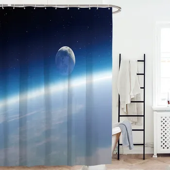 

Galaxy Night Starry Sky Bath Curtain Waterproof Polyester Fabric Shower Curtain 3D Blackout Curtain for Bathroom