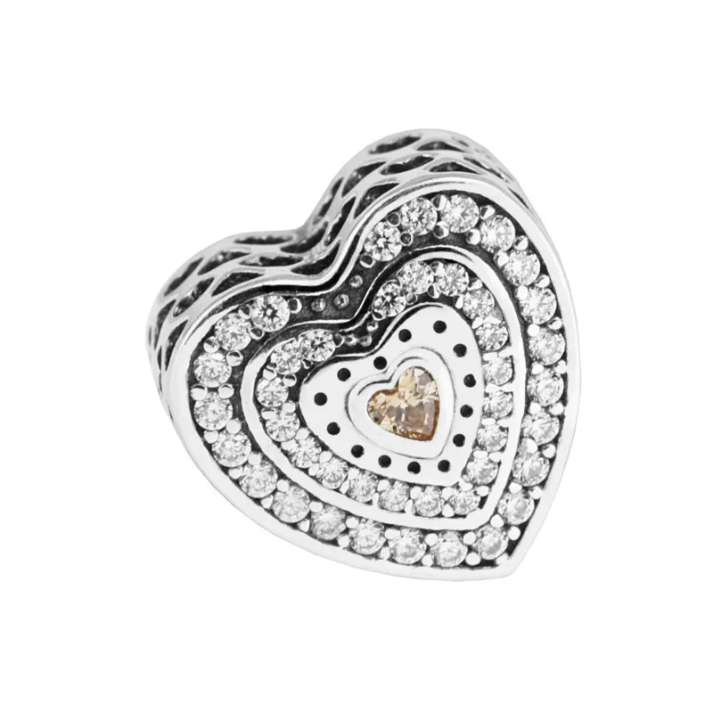 

Lavish Heart Beads for Silver 925 Original Charms Bracelets Women DIY Jewelry Paved Stones Crystal Beads for Jewelry Making