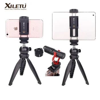 

XILETU XJ13 Universal Tablet Clip Smartphone Holder Clip Stand w Mini Tripod Adjustable Bracket For Mobile Phones Ipro Tablets