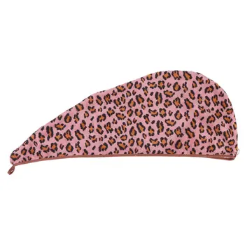 

Multifunctional Hair Drying Towel Cap PracticalWater Absorption Towel Hat Bath Caps for Home Bathroom (Pink Leopard Print)