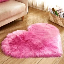 Любовь Сердце искусственная шерсть овчина ворсистые ковры детская комната коврик для гостиной прикроватный ковер мохнатый мягкий пушистый коврик LF964