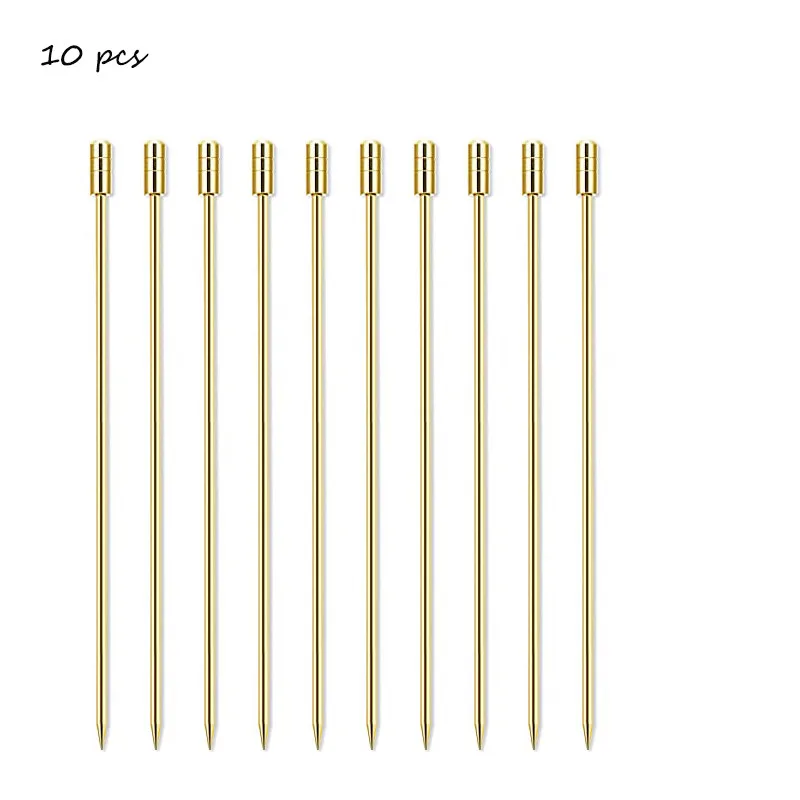 Lot De 10 Piques à Martini En Acier Inoxydable Réutilisables De 11,4 Cm Pour Bar, Barbecue, Collations (verres De Plongée