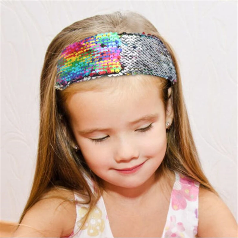 

Fashion Double-sided Flip Mermaid Color Sequins Hair Band Female Fish Scales Birthday Party Hair Band Headwear