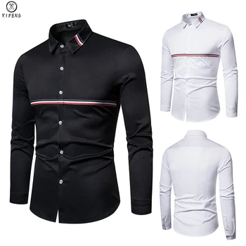 

Hot Sale New Fashion Masculina Long Sleeve Shirt Men Slim fit Formal Luxury Design casual Brand Male Stylish Dress Shirts Tops