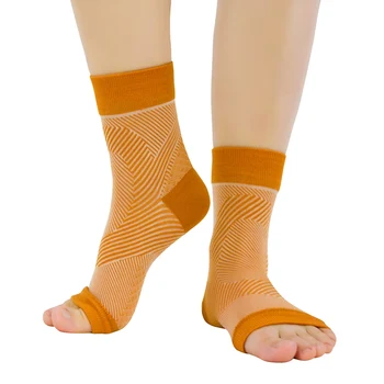1 paar Enkelbrace Protector Ademend Anti-zweet Compressie enkel ondersteuning Wrap Mouwen Bescherming Voor Fasciitis Plantaris