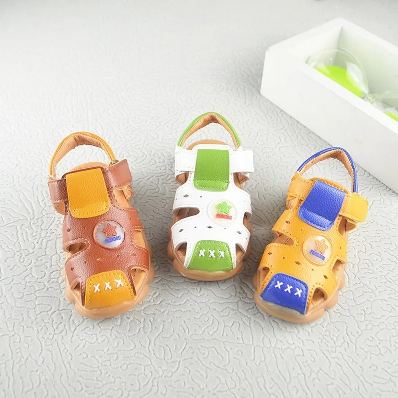 Summer Boys Sandals Children's Shoes Toddler Cute Cartoon Anti-slippery Cut-outs Boys Shoes Kisd Falt with Fashion Sandals