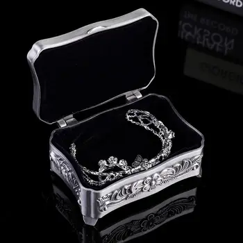 

Rectangle Vintage Jewelry Box Jewellery Trinket Gift Boxes Organiser Ring Cases