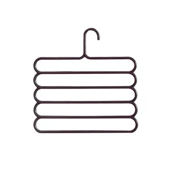 

Anti-slip Magic Multiple Layer Trousers Hanger Multifunction Pants Closet Belt Holder Rack S-type 5 Layers Saving Space