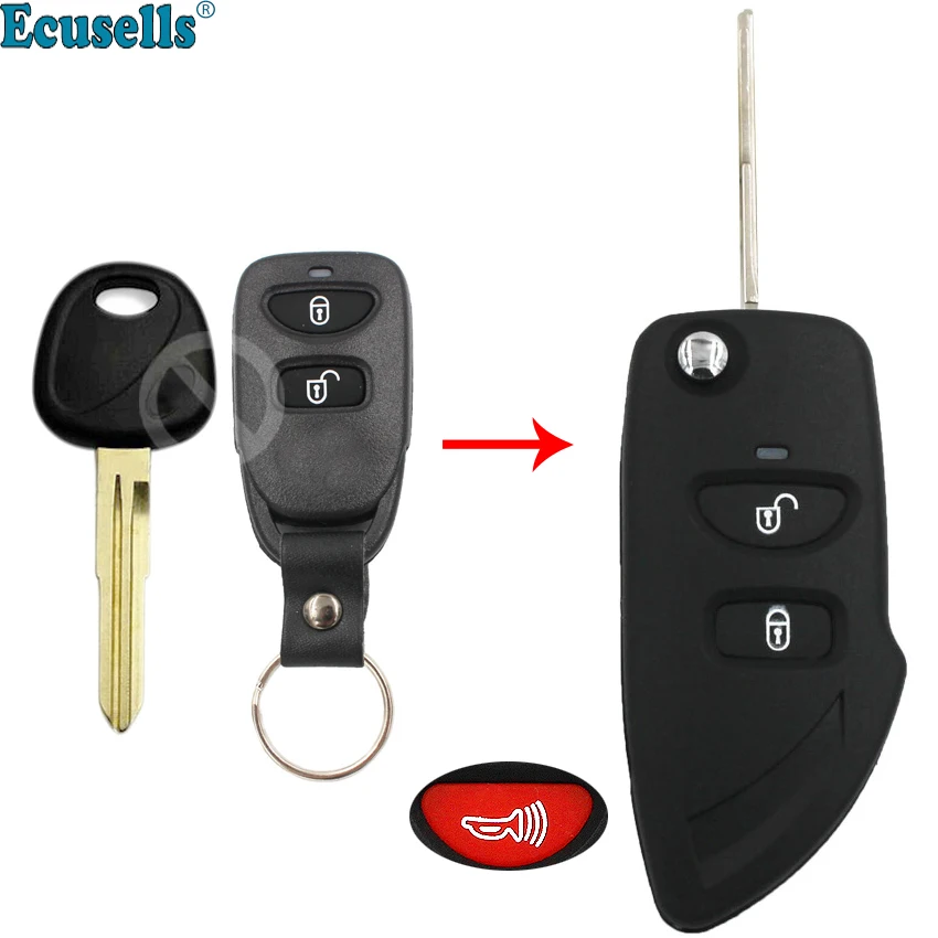Modifed flip Folding Remote Key Shell 2 + 1 Button For Hyundai Tucson 3 buttons