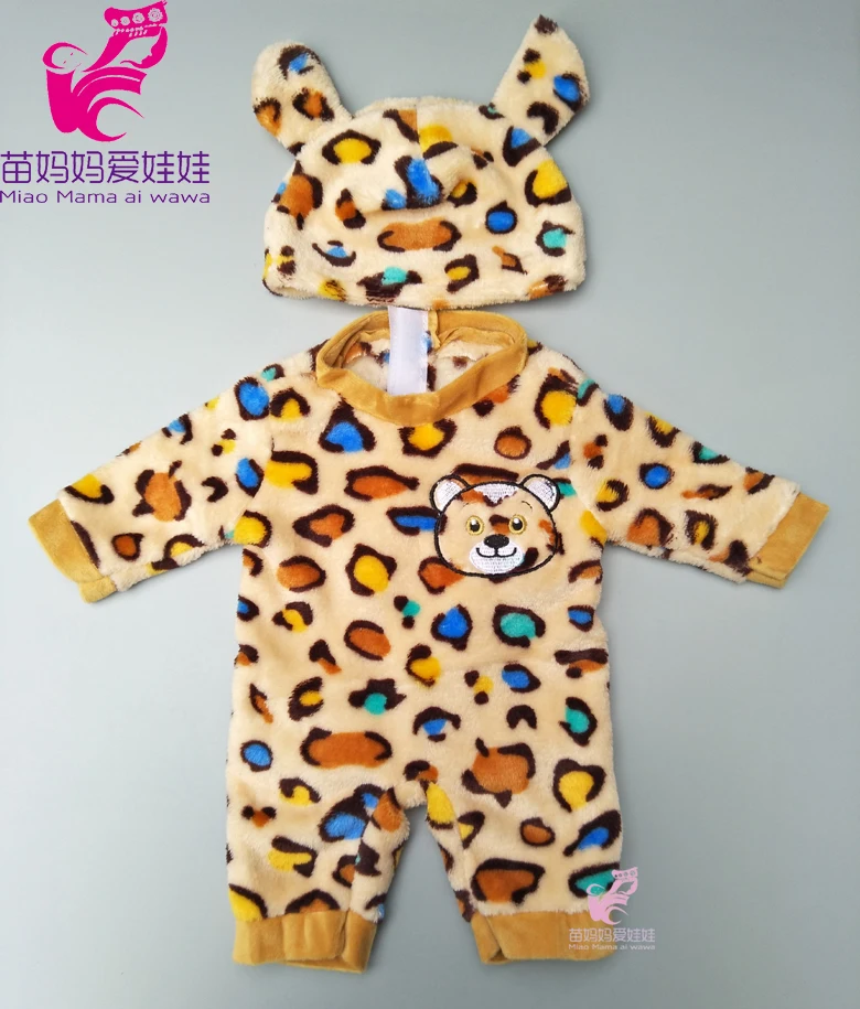 

Cartoon tiger clothes for 43cm baby dolls cute animal outfits 18 inch girl dolls jumosuits